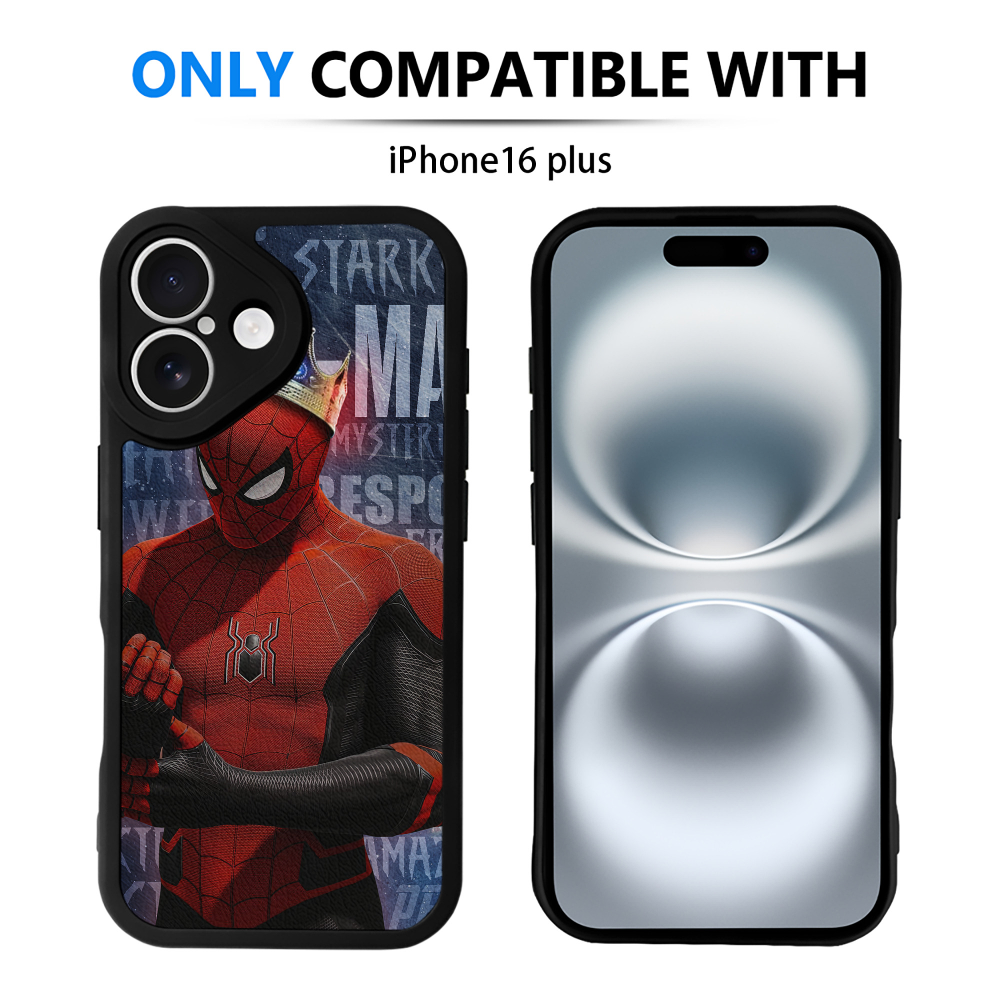 （画像用） Spider Man スパイダーマン 【iPhone 16シリーズ対応】シリコンスマホケース（レザー調） 材質：シリコン